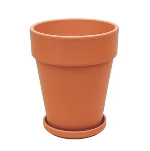 Doniczka gliniana TERAKOTA XL 11cm Z PODSTAWKĄ - donica ceramiczna ceglana