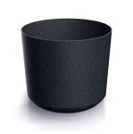 Doniczka TUBO ECO WOOD 0,7L 11cm ANTRACYTOWA - osłonka plastikowo-drewniana