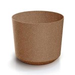 Doniczka TUBO ECO WOOD 1,2L 13cm BRĄZ NATURO - osłonka plastikowo-drewniana