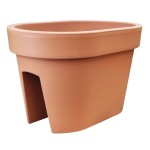 Doniczka LOFLY RAILING 40cm TERAKOTA - skrzynka balkonowa na balustradę