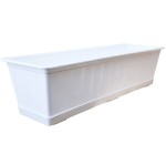 SKRZYNKA BALKONOWA AGRO 60cm BIAŁA z PODSTAWKĄ - doniczka podłużna, korytko