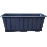 SKRZYNKA BALKONOWA AGRO 40cm ANTRACYTOWA z PODSTAWKĄ - doniczka podłużna