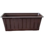 SKRZYNKA BALKONOWA AGRO 40cm BRĄZOWA z PODSTAWKĄ - doniczka podłużna