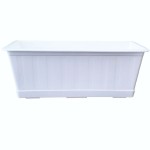 SKRZYNKA BALKONOWA AGRO 40cm BIAŁA z PODSTAWKĄ - doniczka podłużna