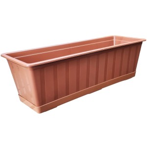 SKRZYNKA BALKONOWA AGRO 50cm TERAKOTA z PODSTAWKĄ doniczka podłużna