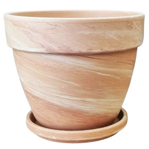 Doniczka gliniana LEVANTE HM PIASEK 26cm Z PODSTAWKĄ - donica na choinkę