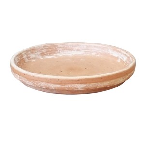 Podstawka gliniana pod doniczkę HM PIASEK 9cm - spodek z jasnej terakoty