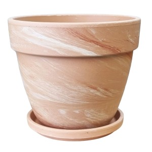 Doniczka gliniana Levante HM Piasek 23cm z podstawką - donica na choinkę