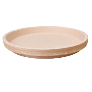 Podstawka gliniana pod doniczkę HM PIASEK 18cm - spodek z jasnej terakoty