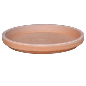 Podstawka pod doniczkę gliniana ANTYK 18cm - spodek z jasnej terakoty