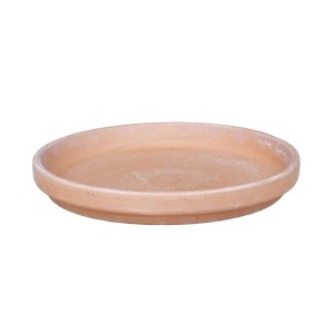 Podstawka pod doniczkę gliniana ANTYK 9cm - spodek z jasnej terakoty