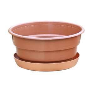 Misa 18cm 1,8L brąz terakota z podstawką - doniczka na chryzantemy, stroiki