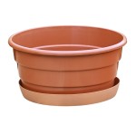 Misa 23cm 3L brąz terakota z podstawką - doniczka na chryzantemy, stroiki