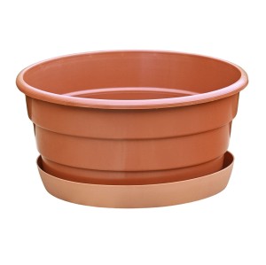 Misa 23cm 3L brąz terakota z podstawką - doniczka na chryzantemy, stroiki