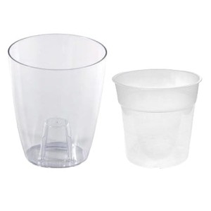 Doniczka do storczyka COUBI ORCHID 2,4L 16cm PRZEŹROCZYSTA osłonka + wkład