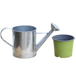 Doniczka metalowa KONEWKA OCYNKOWANA 13cm - osłonka z wkładem uprawowym