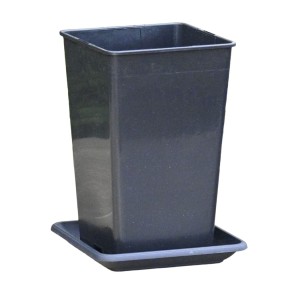 Doniczka produkcyjna szkółkarska 2L 12cm KWADRATOWA WYSOKA z PODSTAWKĄ