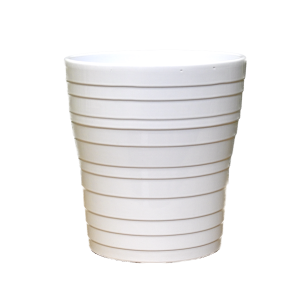 Doniczka do storczyka RINGS 13cm BIAŁA - osłonka ceramiczna na orchidee