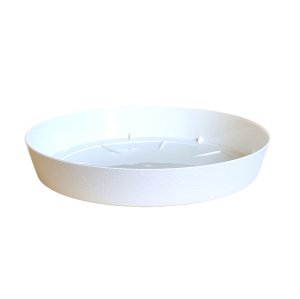 Podstawka pod doniczkę LOFLY 19cm BIAŁA - okrągła, plastikowa