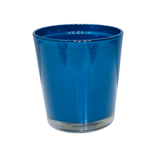 Doniczka CYNTIA NIEBIESKI PETROL 13cm - szklana osłonka na kwiaty