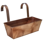Skrzynka balkonowa 28cm KOLOR MIEDZIANY - doniczka metalowa z uchwytami