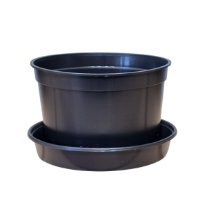 Doniczka DonKwiat RL2 2L 18cm okrągła niska z podstawką - na tawuły wrzosy