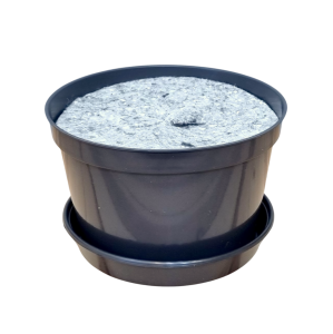 Doniczka produkcyjna 3L 20cm OKRĄGŁA NISKA z podstawką i osłoną filcową