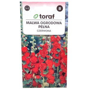 Malwa ogrodowa czerwona pełna - Alcea rosea, topolówka - nasiona Toraf 0,5g