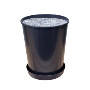 Doniczka do róż i krzewów 7L 22cm z podstawką i osłoną filcową ściółkującą