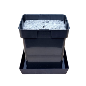 Doniczka produkcyjna 3L 16cm KW z podstawką i włókniną filcową ściółkującą