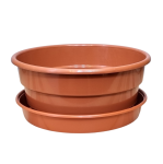 Misa 27cm 4,7L brąz terakota z podstawką - doniczka na chryzantemy, stroiki