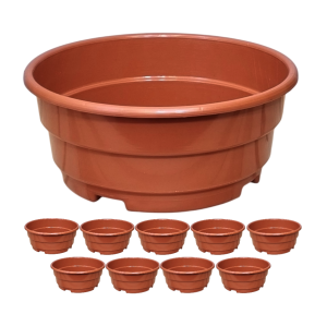 Misy 27cm 4,7L brąz terakota 10szt. - doniczki na chryzantemy i stroiki