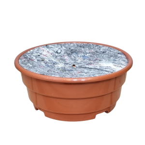 Misa plastikowa 27cm 4,7L terakota z osłoną filcową - doniczka + ściółka