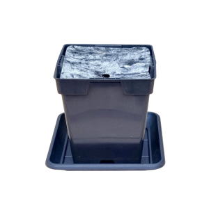 Doniczka produkcyjna 1L 11cm KW z podstawką i osłoną filcową ściółkującą