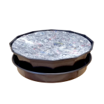 Misa chryzantemowa 27cm 3L czarna z podstawką i osłoną filcową ściółkującą