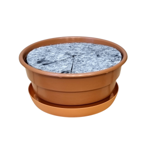 Misa plastikowa 18cm 1,8L terakota - doniczka z podstawką i osłoną filcową