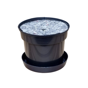 Doniczka produkcyjna 1L 13cm OK z podstawką i osłoną filcową ściółkującą