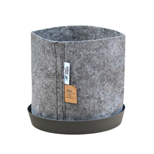 Doniczka filcowa szara 8L z podstawką - growbag - torba do uprawy roślin