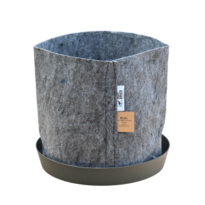 Doniczka filcowa szara 12L z podstawką - growbag - torba do uprawy roślin
