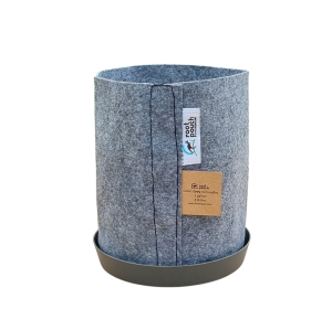 Doniczka filcowa szara 3,8L z podstawką - growbag - torba do uprawy roślin