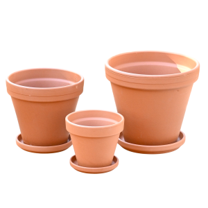 Doniczki gliniane Terakota NATUR - zestaw 3 doniczek - 10cm, 14cm i 17cm