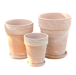 Doniczki gliniane Terakota PIASEK XL - zestaw 3 doniczek - 10cm 14cm i 17cm