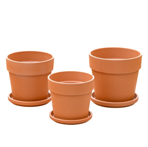 Doniczki gliniane CALIMA NATUR TERAKOTA - zestaw 3 doniczek: 19cm 21cm 24cm