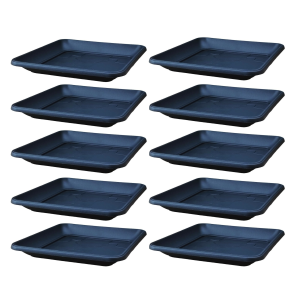 Podstawki pod doniczki Terra 22cm kwadratowe x 10szt. - kolor antracytowy