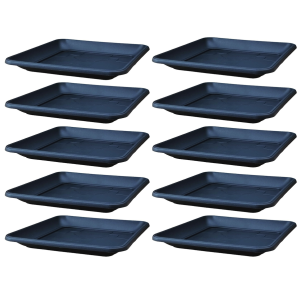 Podstawki pod doniczki Terra 41cm kwadratowe x 10szt. - kolor antracytowy