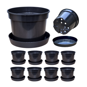 Doniczki produkcyjne RS1.5R czarne 1,5L 15cm okrągłe z podstawkami x10szt.