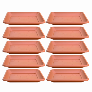 Podstawki pod doniczki kwadratowe Terra 41cm x 10szt. - kolor terakota
