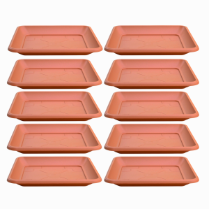 Podstawki pod doniczki Terra 34cm kwadratowe x 10szt. - kolor terakota