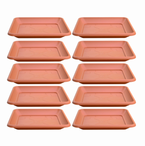 Podstawki pod doniczki Terra 27cm kwadratowe x 10szt. - kolor terakota