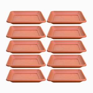Podstawki pod doniczki Terra 22cm kwadratowe x 10szt. - kolor terakota